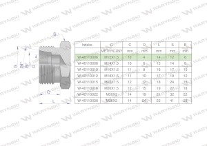Korek hydrauliczny metryczny (na klucz) M12x1.5 06L Waryński 