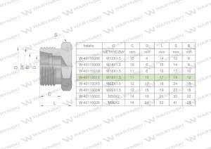 Korek hydrauliczny metryczny (na klucz) M18x1.5 12L Waryński 