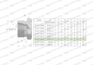 Korek hydrauliczny metryczny (na klucz) M26x1.5 18L Waryński 