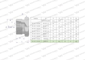 Korek hydrauliczny metryczny (na klucz) M36x2 28L Waryński 