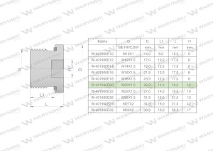 Korek hydrauliczny metryczny (na imbus) M20x1.5 ED Waryński 