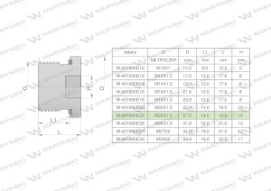 Korek hydrauliczny metryczny (na imbus) M22x1.5 ED Waryński 