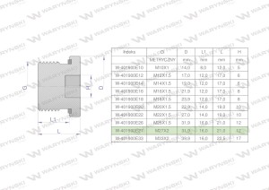 Korek hydrauliczny metryczny (na imbus) M27x2 ED Waryński
