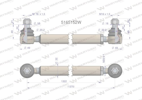 Drążek kierowniczy 5165152 WARYŃSKI-21054