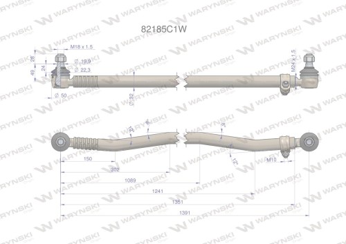 Drążek kierowniczy 1391mm 82185C1 WARYŃSKI-20876