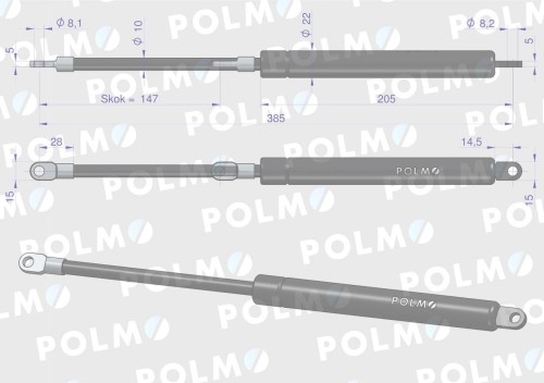 Siłownik podnoszenia maski John Deere AL78435 POLMO-37935