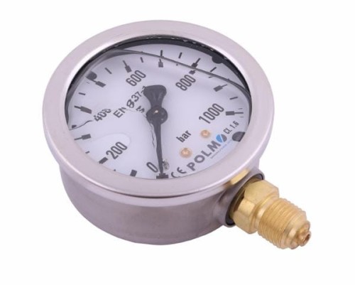 Manometr glicerynowy M63 0-1000 bar dolne przyłącze G1/4" POLMO-15072