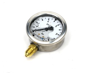 Manometr glicerynowy M63 0-10 bar dolne przyłącze G1/4" POLMO