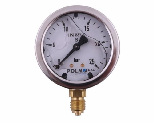 Manometr glicerynowy M63 0-25 bar dolne przyłącze G1/4" POLMO-15055