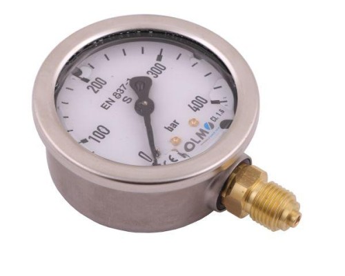 Manometr glicerynowy M63 0-400 bar dolne przyłącze G1/4" POLMO-15068
