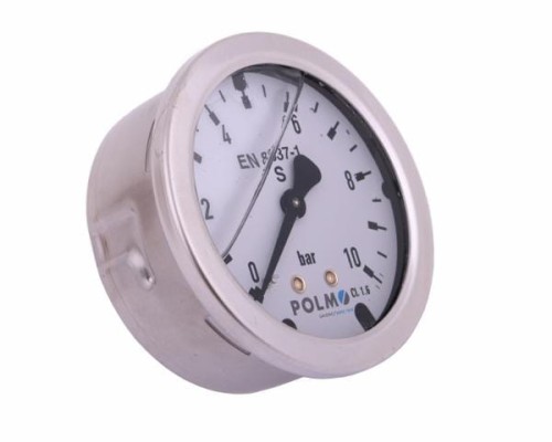 Manometr glicerynowy M100 0-15/60 bar gwint G1/4" tylne przyłącze. obudowa kwasoodporna. sadowniczy POLMO-15040