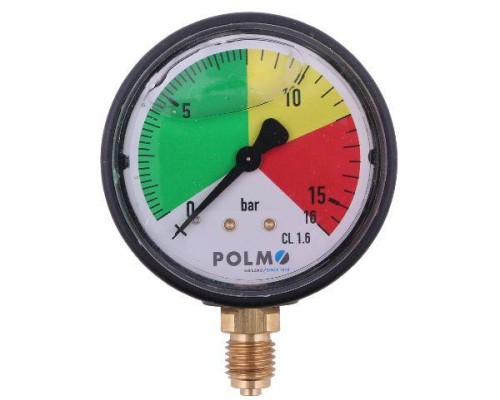 Manometr glicerynowy M63 0-16 bar. gwint M12x1.5 dolne przyłącze. obudowa plastikowa. Opryskiwacz POLMO-15015