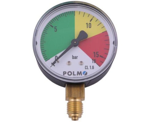 Manometr suchy M63 0-16 bar gwint M12x1.5 dolne przyłącze. Opryskiwacz POLMO-15021