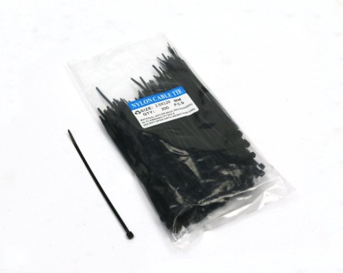 Opaski kablowe 2.5 x 150mm 200 szt w worku  czarne odporne na UV-28189