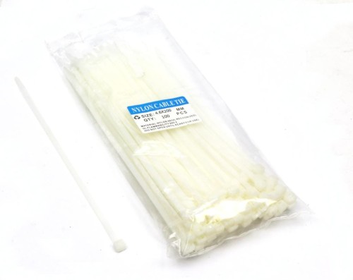 Opaski kablowe 4.6 x 200mm 100 szt w worku  jasne odporne na UV-28186