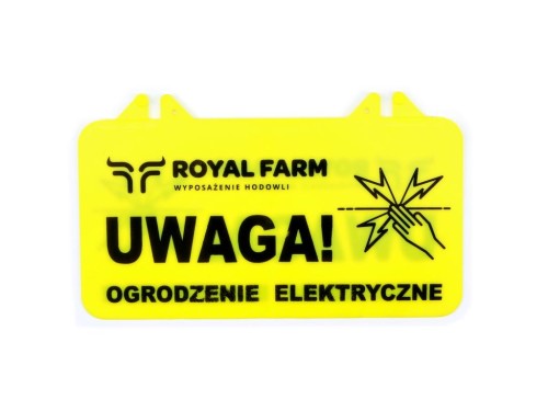 Tabliczka informacyjna UWAGA OGRODZENIE ELEKTRYCZNE Royal Farm-37896