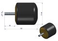 Resor. odbój gumowy śruba M10 wysokość 82mm NR-190 Przyczepa-15607