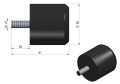 Resor. odbój gumowy śruba M10 wysokość 54mm NR-191 Przyczepa-15609