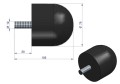 Resor. odbój gumowy śruba M12 wysokość 74mm NR-192 Przyczepa-15611