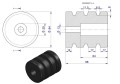 Resor. odbój gumowy otwór mocujący 13mm wysokość 100mm NR-195 Przyczepa-15631