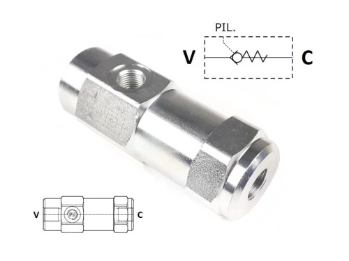 Zawór zwrotny sterowany liniowy 3/8"-33418