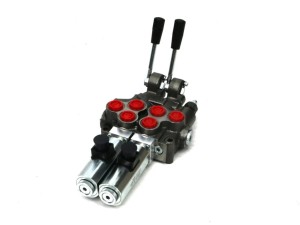 Rozdzielacz hydrauliczny (50 l/m) 2 sekc.ster. Ręczno elektryczne 24 DC