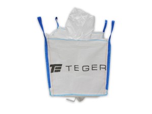 Worek BIG BAG 500kg. 90 x 90 x 90. 4 uchwyty. Lej zasypowy / Lej spustowy. Tasiemka /TEGER