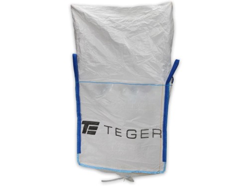 Worek BIG BAG 500kg. 90 x 90 x 90. 4 uchwyty. Kołnierz/Lej spustowy. Tasiemka /TEGER-39743