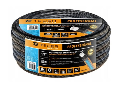 Wąż ogrodowy "PROFESSIONAL- NTS EXTRA FLEX" FI 1/2". 20m / TEGER-35309
