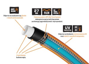 Wąż ogrodowy "PROFESSIONAL- NTS EXTRA FLEX" FI 1/2". 30m / TEGER