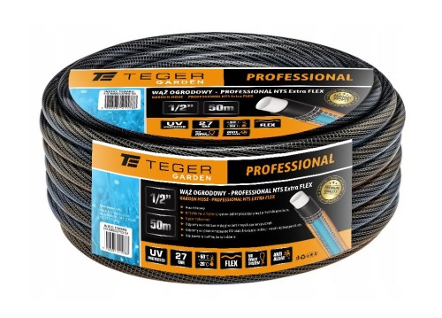 Wąż ogrodowy "PROFESSIONAL- NTS EXTRA FLEX" FI 1/2". 50m / TEGER-36445