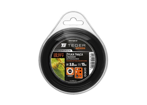 Żyłka tnąca do podkaszarek HEAVY DUTY (z rdzeniem) / Okrągła / 3.0 mm / 15 m Extreme / TEGER-41142