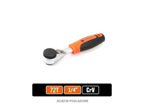Grzechotka 1/4" 72T z uchwytem na bity / TEGER