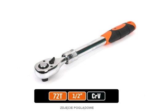 Grzechotka teleskopowa 1/2" 72T / TEGER-38171