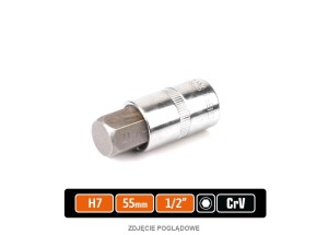 Klucz nasadowy 1/2" z bitem HEX 55 mm/H7 / TEGER