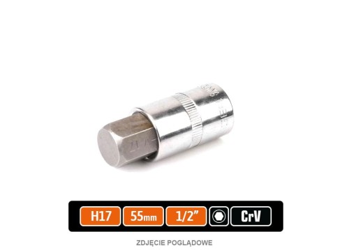 Klucz nasadowy 1/2" z bitem HEX 55 mm/H17 / TEGER-38517