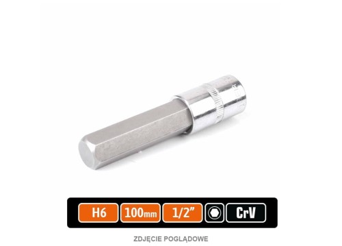 Klucz nasadowy 1/2" z bitem HEX 100 mm/H6 / TEGER-38523