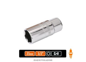 Klucz nasadowy 1/2" sześciokątny 21 mm - do świec / TEGER