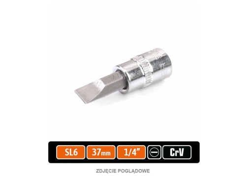 Klucz nasadowy 1/4" z bitem SL 37 mm/SL6 / TEGER-38161