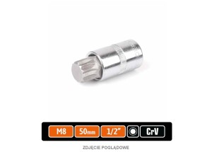 Klucz nasadowy 1/2" z bitem SPLINE 55 mm/M8 / TEGER