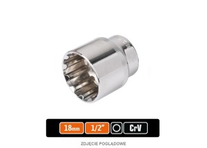 Klucz nasadowy 1/2" SPLINE 18 mm / TEGER