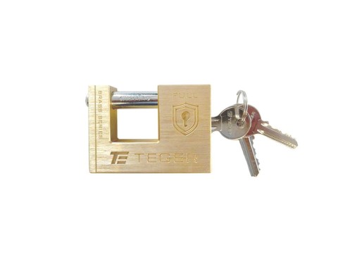 Kłódka antywłamaniowa - mosiężna / trzpieniowa 60mm - 3 klucze / TEGER-40862