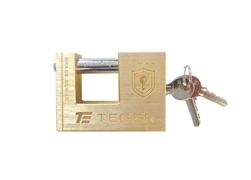 Kłódka antywłamaniowa - mosiężna / trzpieniowa 80mm - 3 klucze / TEGER-40865