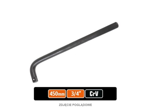 Pokrętło do nasadek TYP L 3/4" 450 mm - kute/ stal CrV 41V4 / TEGER-38763