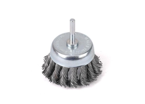 Szczotka doczołowa z trzpieniem - drut skręcany FI 6/80 mm / TEGER-39038