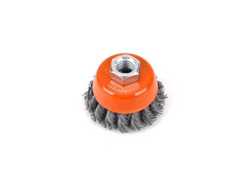 Szczotka doczołowa z nakrętką - drut skręcany M14/60 mm / TEGER-38030