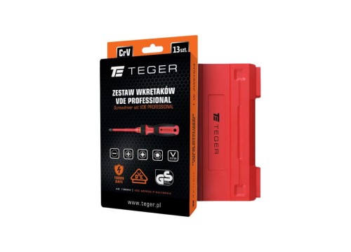 Zestaw wkrętaków VDE PROFESSIONAL 13 szt / Certyfikat  GS/VDE / TEGER-39138