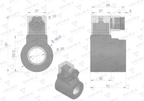 Cewka do rozdzielacza (elektrozawór CETOP 3 NG6) 50L 230V VOIMA-41034
