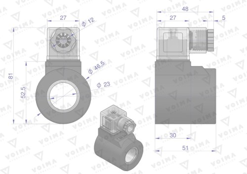 Cewka do rozdzielacza (elektrozawór CETOP 3 NG6) 50L 24V VOIMA-41033
