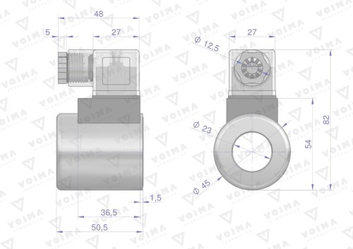 Cewka dzielnika elektrozaworu V-DVS-50L-3/8  V-DVS-50L-1/2  12V DC VOIMA-40892